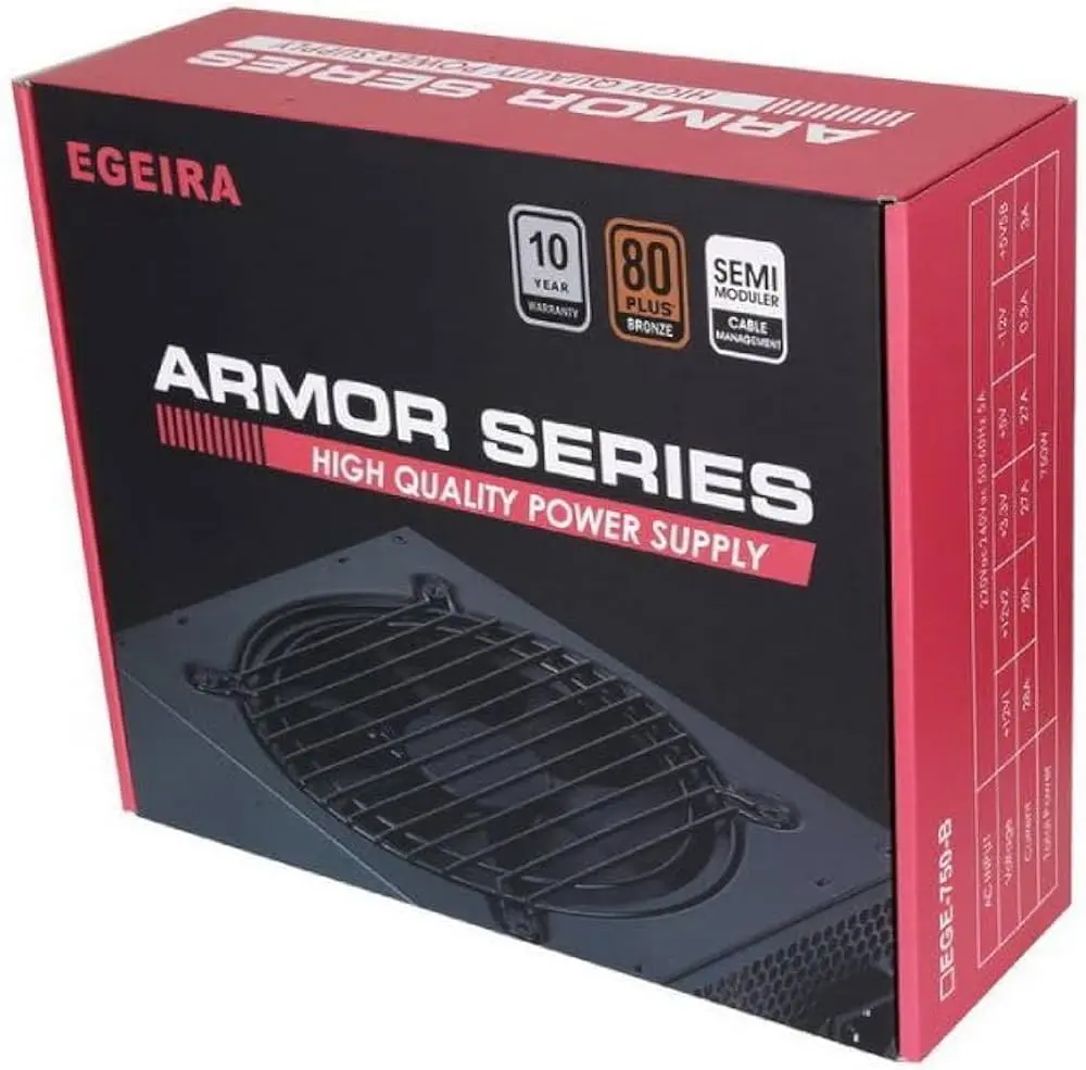 Egeira 750W Semi Modular 80+ Bronze Power Supply