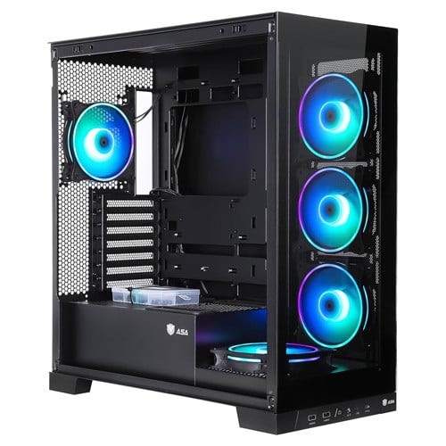 ASA ULTRA White with 5 ARGB Fans  Mid-Tower Case
