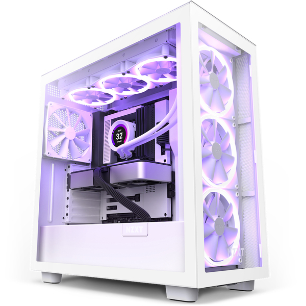 NZXT H7 Elite with RGB Fans Case White
