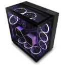 صندوق كمبيوتر ان زي اكس تي اسود H9 Elite Case with RGB Fans 