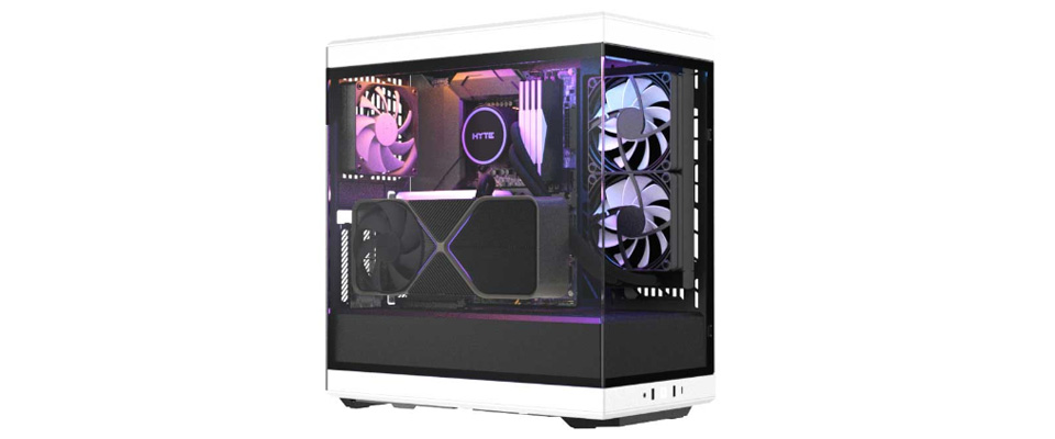 صندوق كمبيوتر العاب ابيض ثلجي CASE HYTE Y40 Mid Tower SNOW WHITE