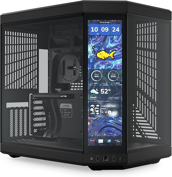 صندوق كمبيوتر العاب اسود HYTE Y70 Touch Infinite ATX Dual Chamber Mid Tower CASE Black