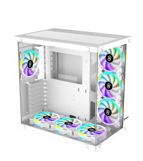 High End Gaming COVID 55 ATX 7 ARGB Fan White Case