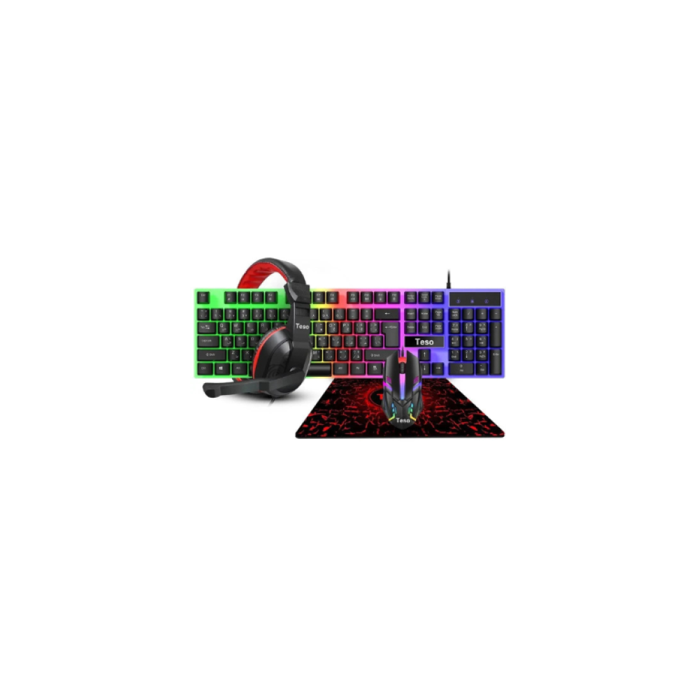 TESO Complete Gaming Accessory Compo Kit for Gamers - Gaming Keyboard + Gaming Mouse + Gaming Headset + ASA Gaming Mouse Pad