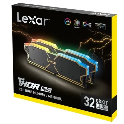 ذاكرة عشوائية Lexar THOR RGB 32GB (2x16GB) DDR5 RAM 6000MHz اسود