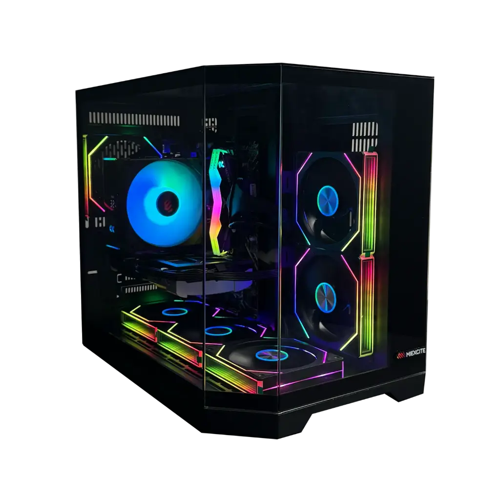 كمبيوتر مكتبي تجميعة بي سي قيمنق العاب جاهز التركيب G6MATX اقتصادية DDR5 انتل كورi5 12400F كرت شاشة RTX 3060