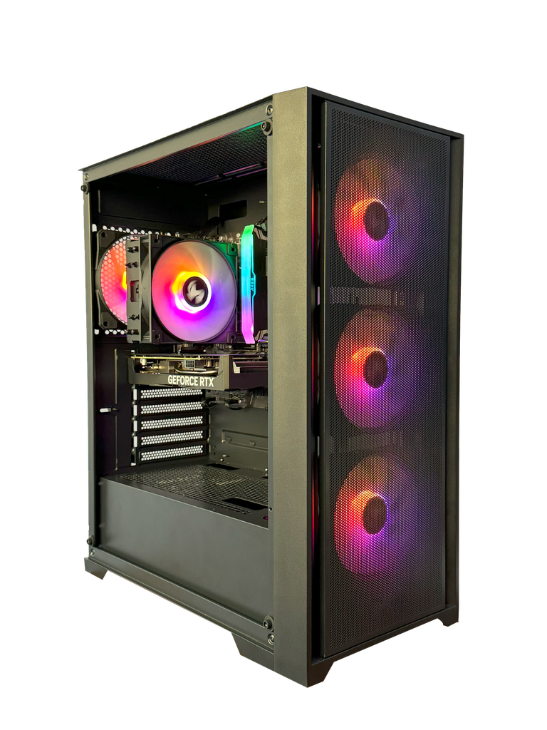 مي اكسايت تجميعة بي سي العاب M4EATX اقتصادية DDR5 انتل كورi5 14400F كرت شاشة RTX 3060 