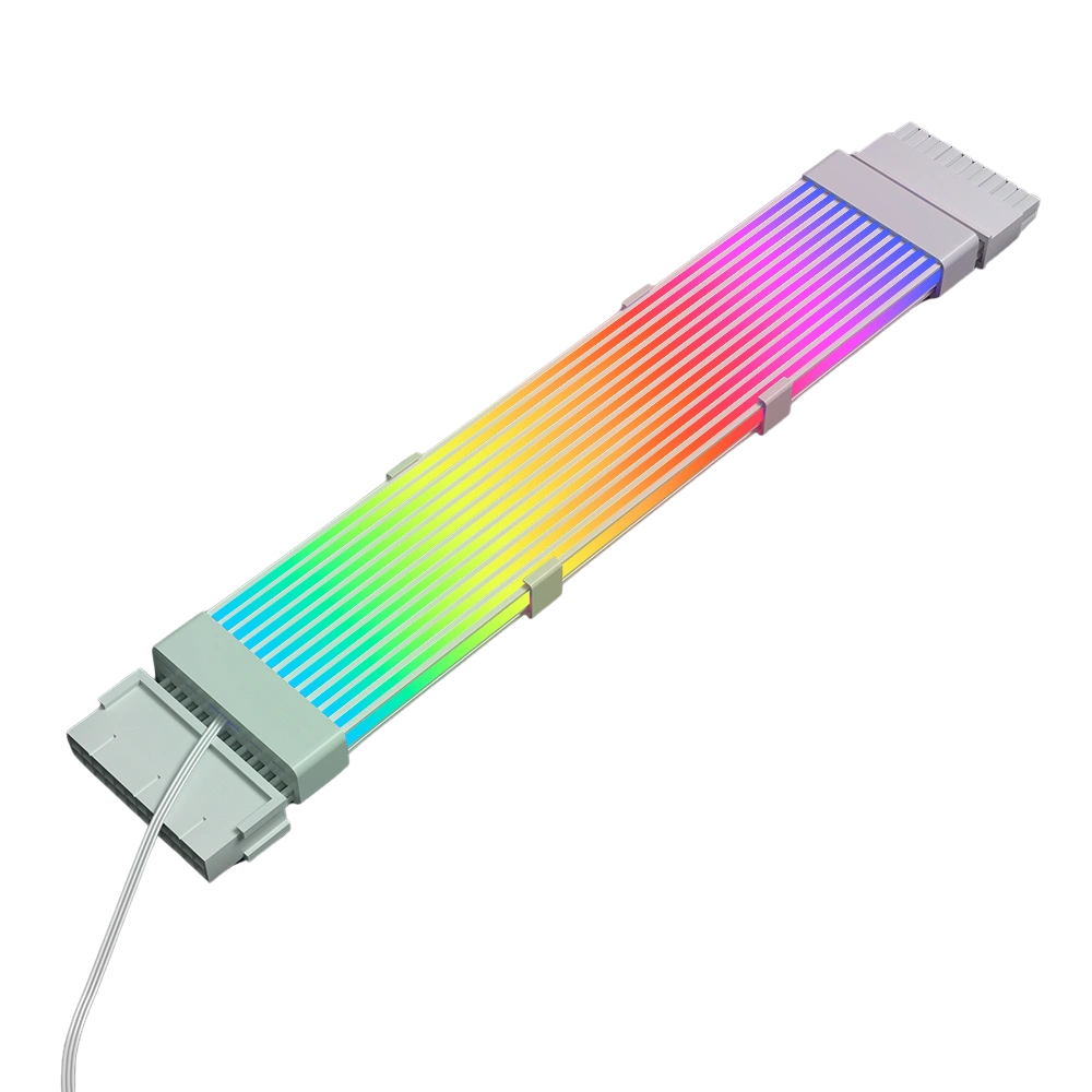كابل 24PIN ARGB أبيض من SPEAR – إضاءة RGB رينبو لتجميعات بي سي جيمينج