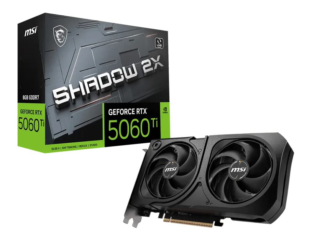  MSI GeForce RTX™ 5060 Ti 8GB SHADOW 2X OC PLUS