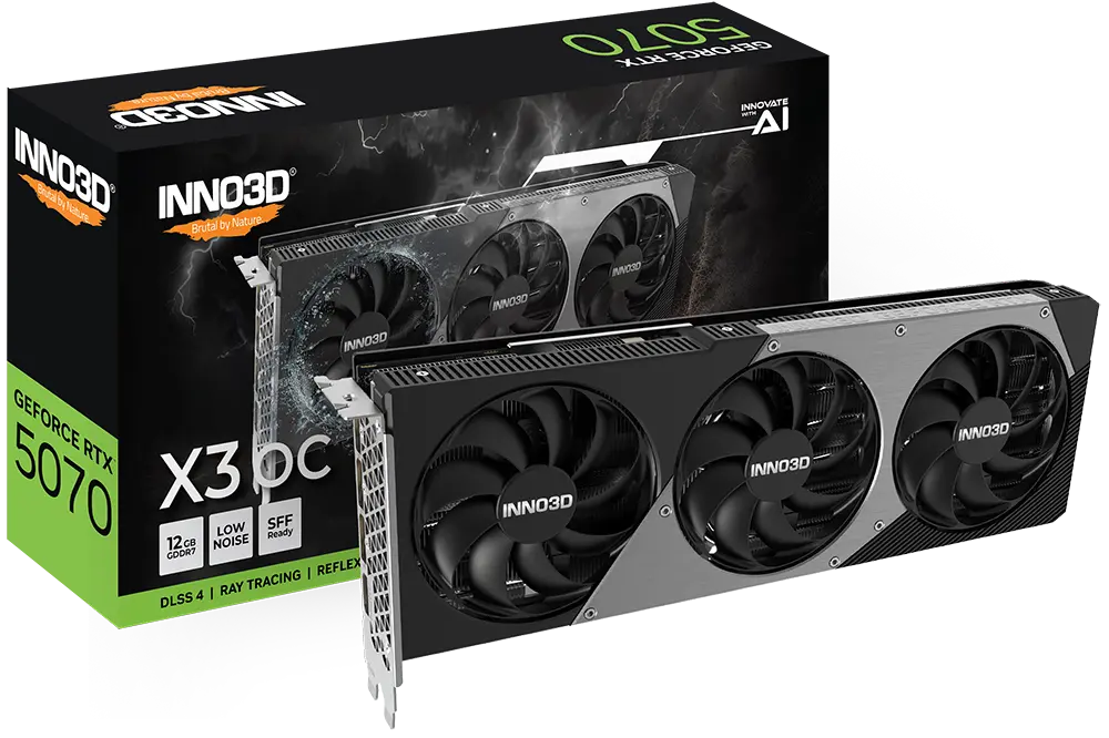 كرت شاشه INNO3D GeForce RTX 5070 X3 OC 12G 
