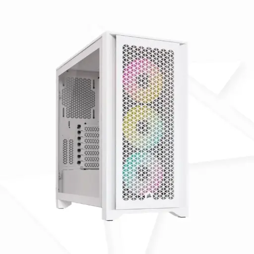  صندوق كمبيوتر العاب ابيض iCUE 4000D RGB AIRFLOW Mid-Tower 