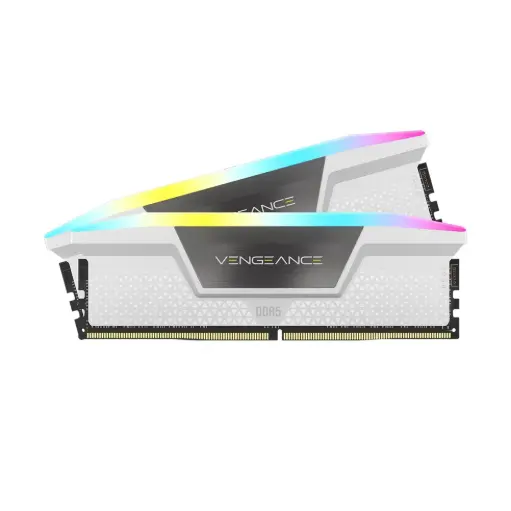 CORSAIR VENGEANCE RGB DDR5 32GB (2x16GB) DRAM 5200MHz C40 Memory Kit — White