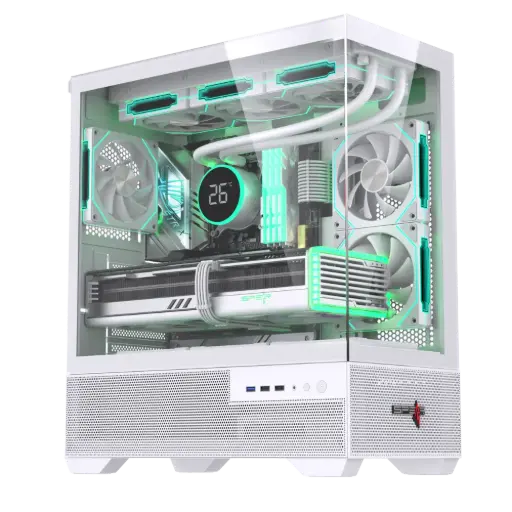  كيس اسبير ابيض 6مراوح  EATX WHITE ARGB TURM