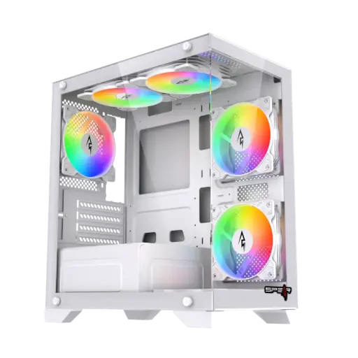SUSHI 345 M-ATX 4 ARGB Fans Glass  كيس سبير  ابيض