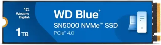   WD BLUE SN5000 NVMe 1TB Internal SSD Gen4 PCIe, M.2 2280, Up to 5,150 MB/s 