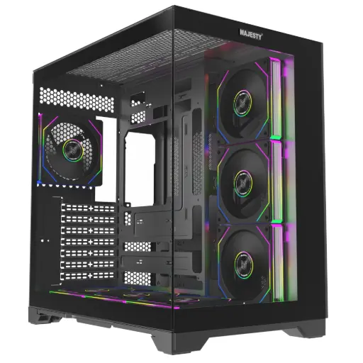 MAJESTY GALAXY GAMING CASE WITH 7 ARGB FANS AND HUB BLACK